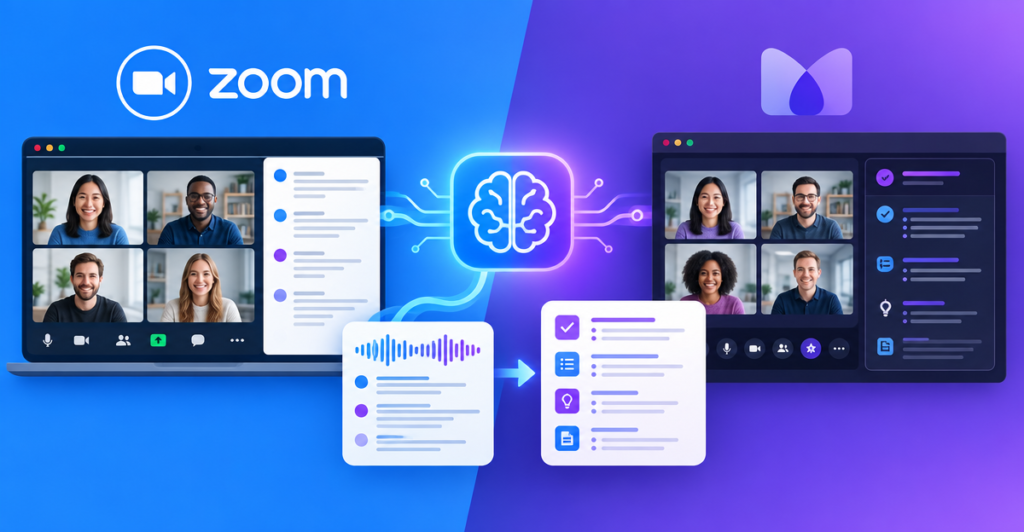Zoom My Notes vs Noota.io : lequel choisir pour vos comptes-rendus de réunion en 2026 ? 2 Comparatif Zoom My Notes vs Noota.io : prise de notes IA en réunion